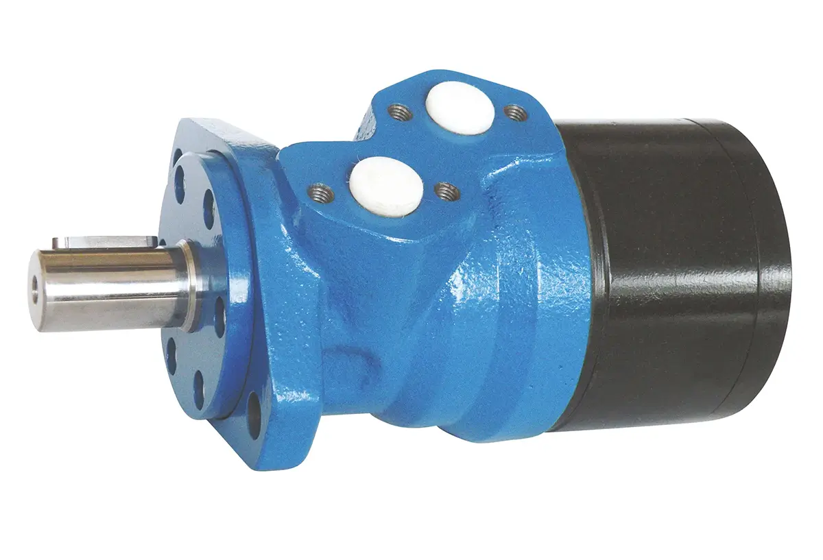 Bir biçerdöverin helezonunu tahrik eden bir orbit (LSHT) hidrolik motor.
